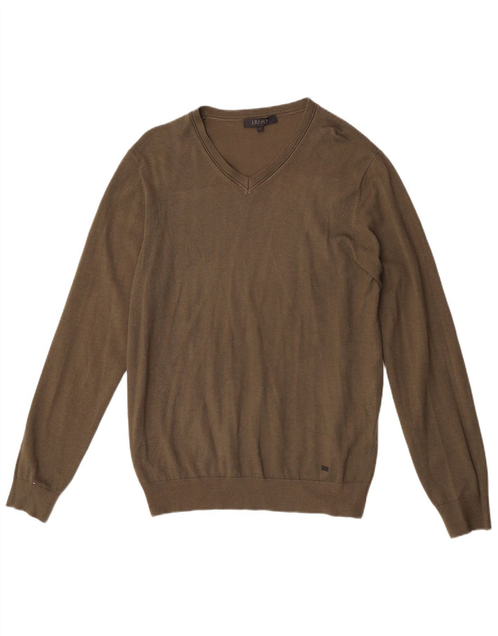 Liu Jo Jersey con Cuello en V de Viscosa Caqui para Hombre
