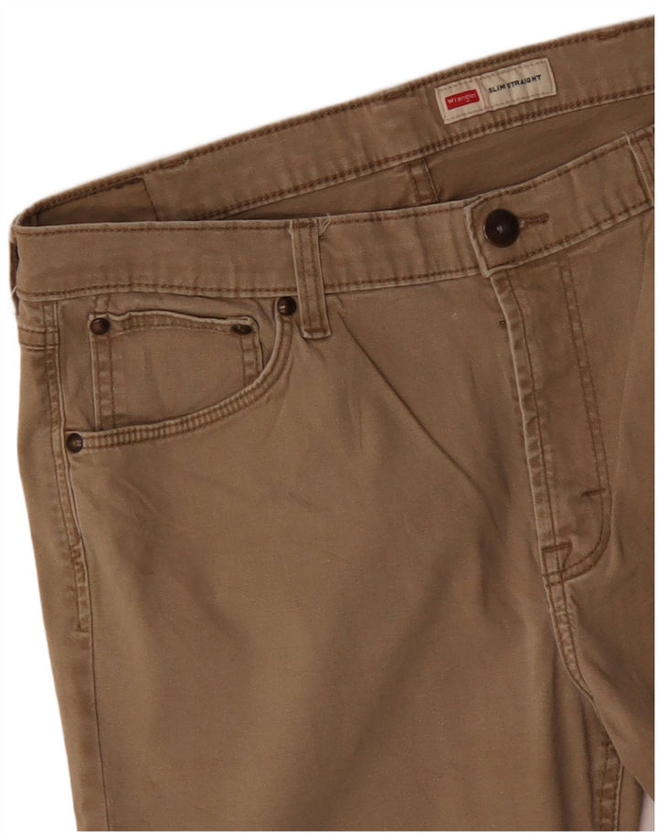 WRANGLER Pantalones informales rectos y ajustados para hombre W36 L29 Beige