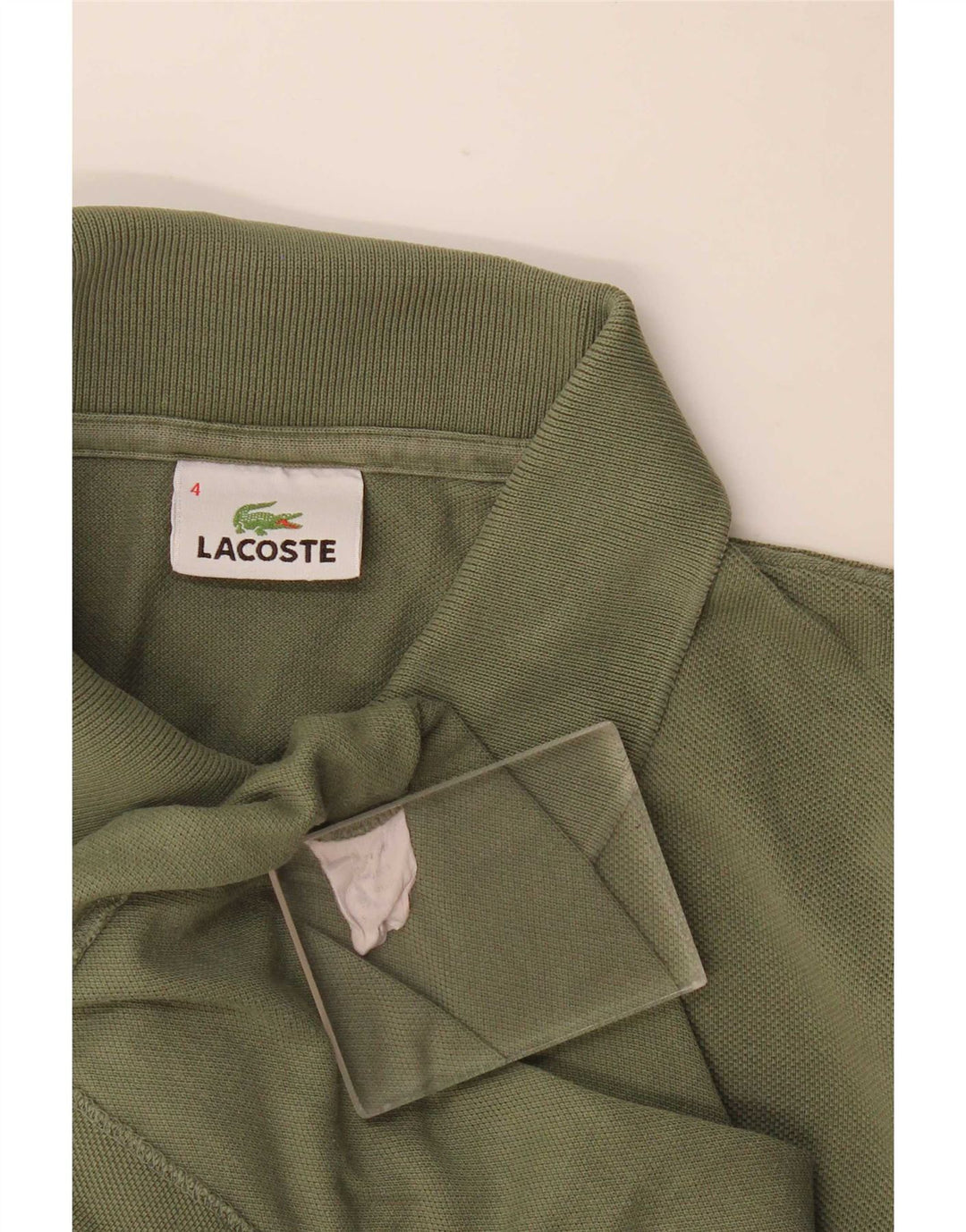 Polo Lacoste para hombre talla 4 mediano algodón caqui