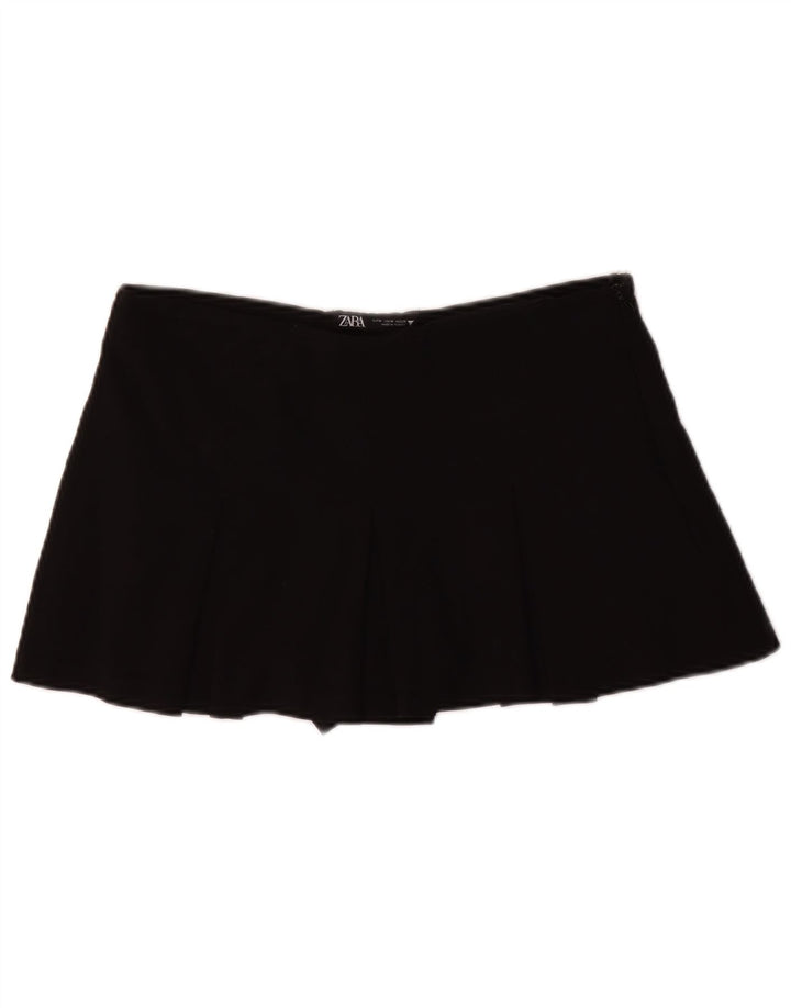 Zara Mujer Mini Falda Plisada Mediana W28 Negro