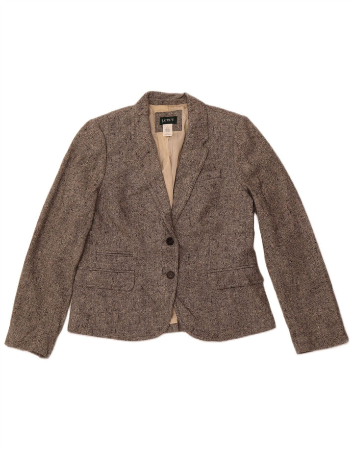 J. CREW Chaqueta tipo blazer de 2 botones para mujer US 8 Lana moteada gris medio