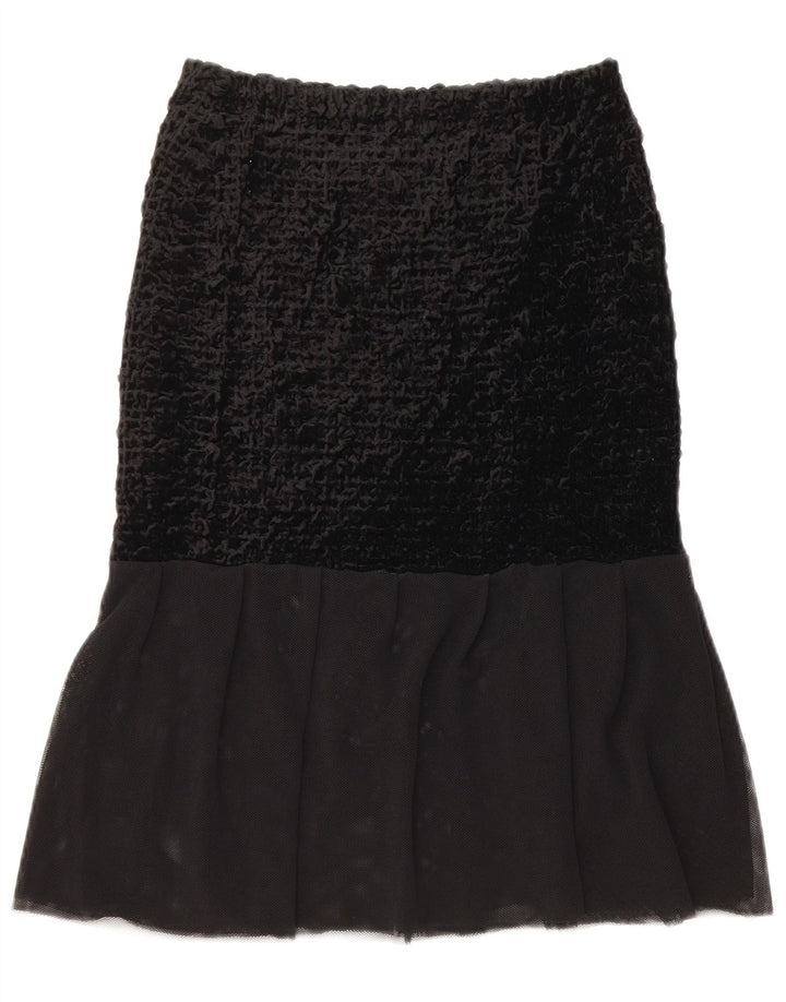 Vintage Mujer Tulip Falda W28 Medio Negro