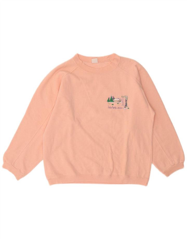 Vintage mujer sudadera jumper Reino Unido 14 rosa medio