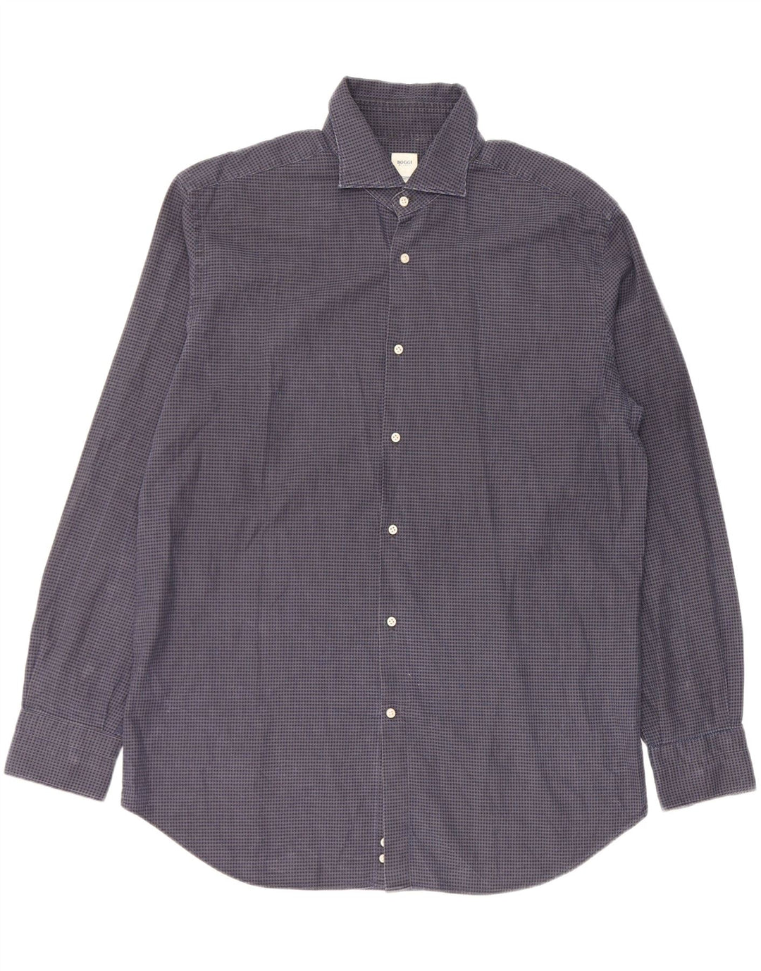 BOOGIE Camisa Milano Custom Fit para hombre 2XL Algodón de pata de gallo azul marino
