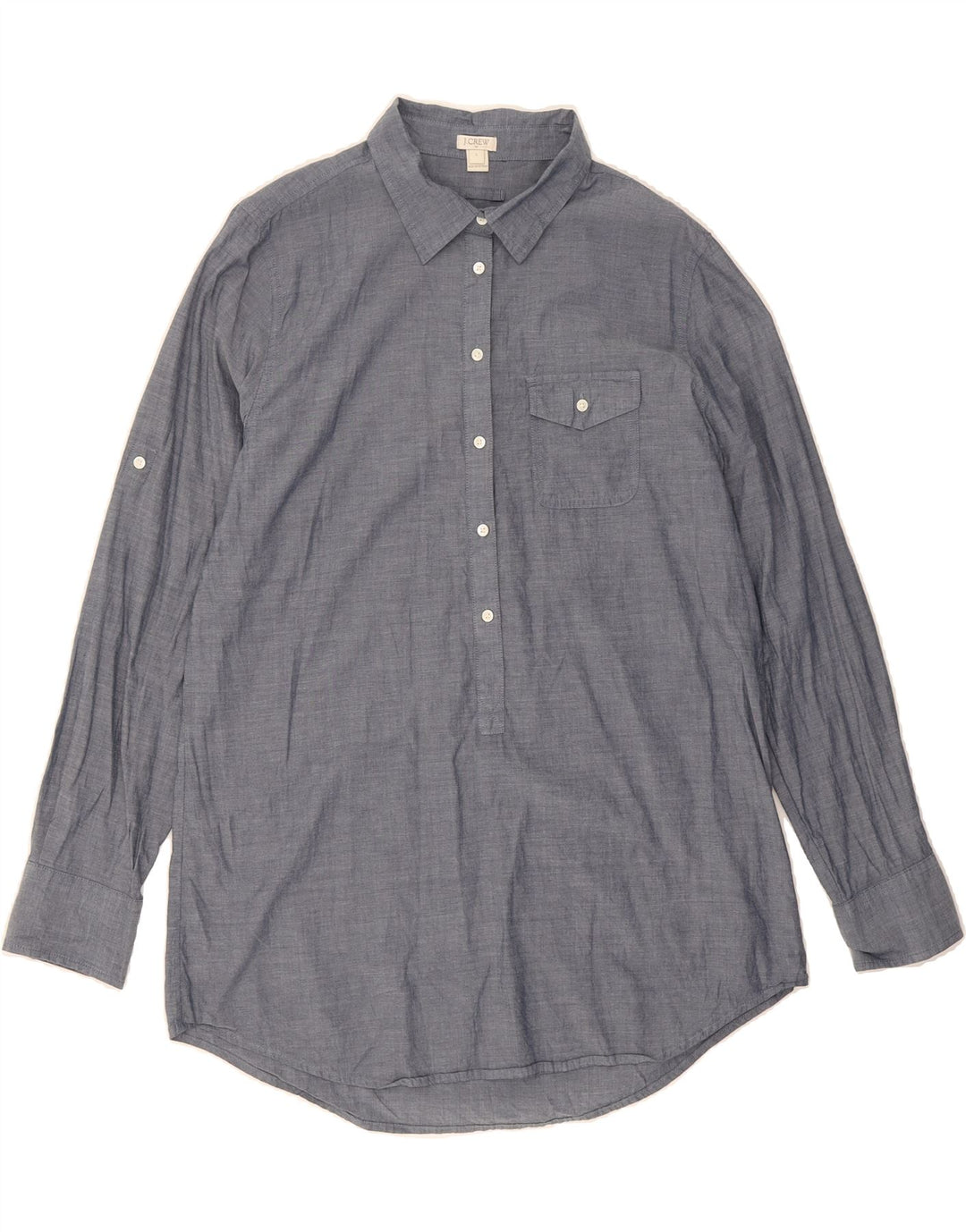 J. CREW Womens Pullover Shirt UK 16 Large Navy Blue Cotton Vintage J. Crew and Second-Hand J. Crew from Messina Hembry 