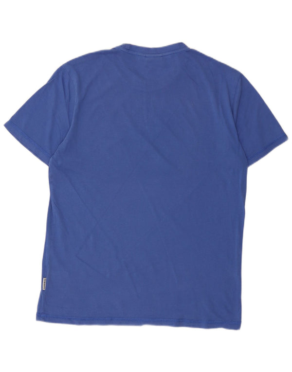 Napapijri - Camiseta gráfica para hombre, talla grande, algodón azul