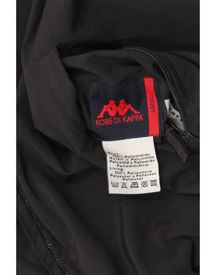 Kappa Chaqueta Bomber para Hombre UK 40 Large Nylon Negro