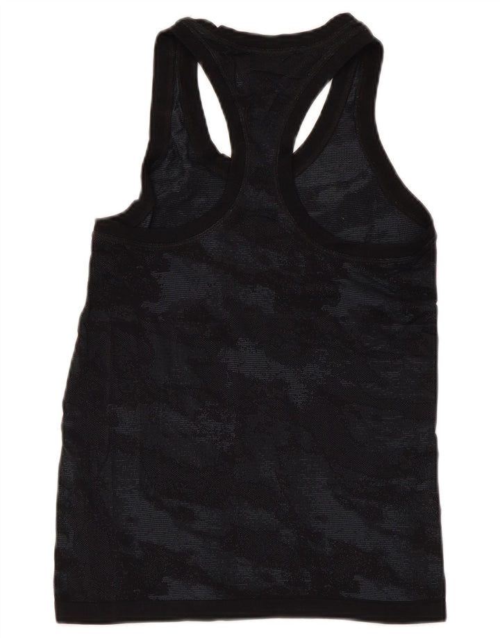 ATHLETA Camiseta sin mangas para mujer UK 8 Small Nylon de camuflaje negro