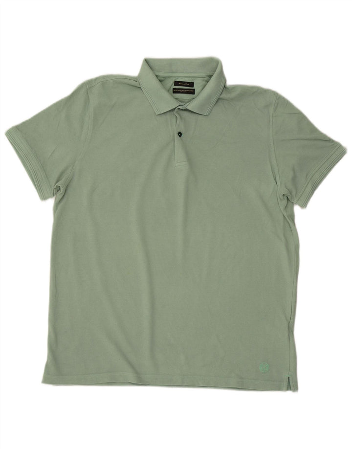 MASSIMO DUTTI Polo Hombre Grande Verde Algodón