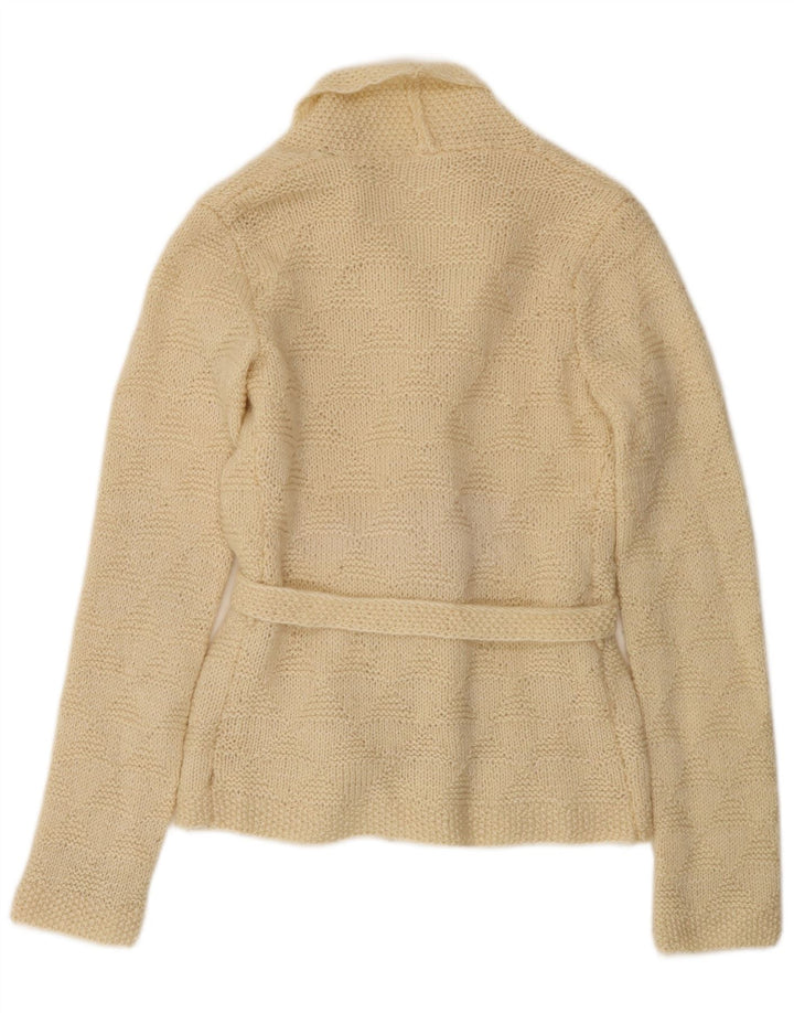 Vintage mujer Cardigan suéter Reino Unido 14 Medio Beige