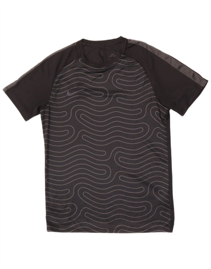 Camiseta Nike Dri Fit para hombre Top poliéster geométrico negro mediano