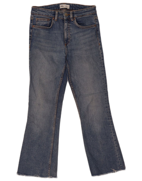 Zara Jeans Acampanados Para Mujer EU 38 Small W28 L25 Algodón Azul
