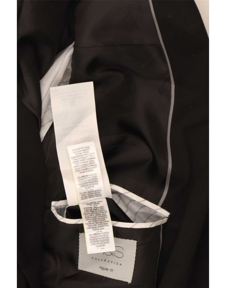 Marks & Spencer Chaqueta tipo blazer de corte regular con 2 botones para hombre UK 38 Medium Black