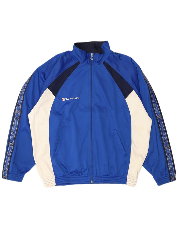 Champion Chaqueta de chándal gráfica para hombre 2XL Poliéster con bloques de color azul