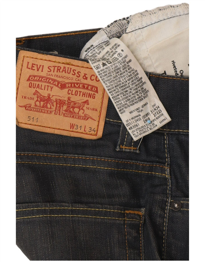 LEVI'S Mens 511 Slim Jeans W31 L28 Algodón Azul Marino
