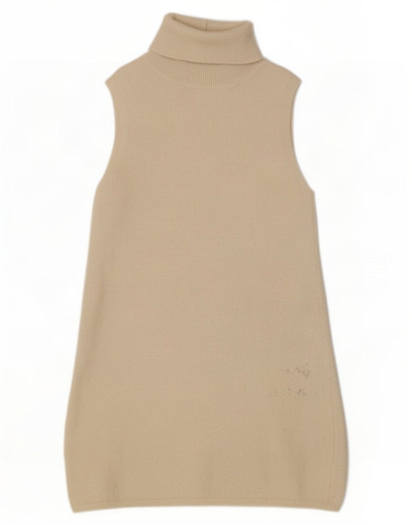 Zara Jersey sin mangas con cuello vuelto para mujer UK 12 Medium Off White