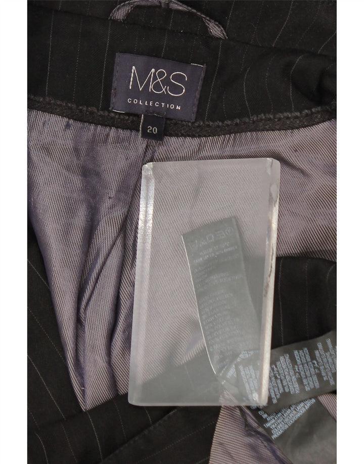 Marks & Spencer Chaqueta tipo blazer con 1 botón para mujer UK 20 2XL Gris a rayas