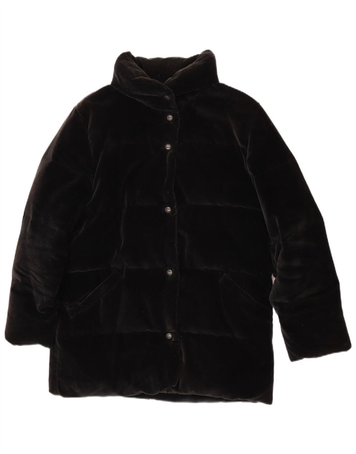 Moncler Chaqueta acolchada de terciopelo extragrande para mujer Talla 0 XS Algodón negro