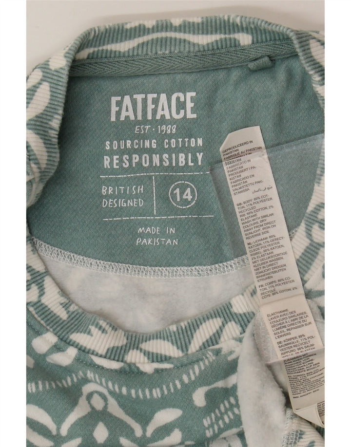 FAT FACE Sudadera extragrande para mujer Jersey UK 40 Large Blue Paisley