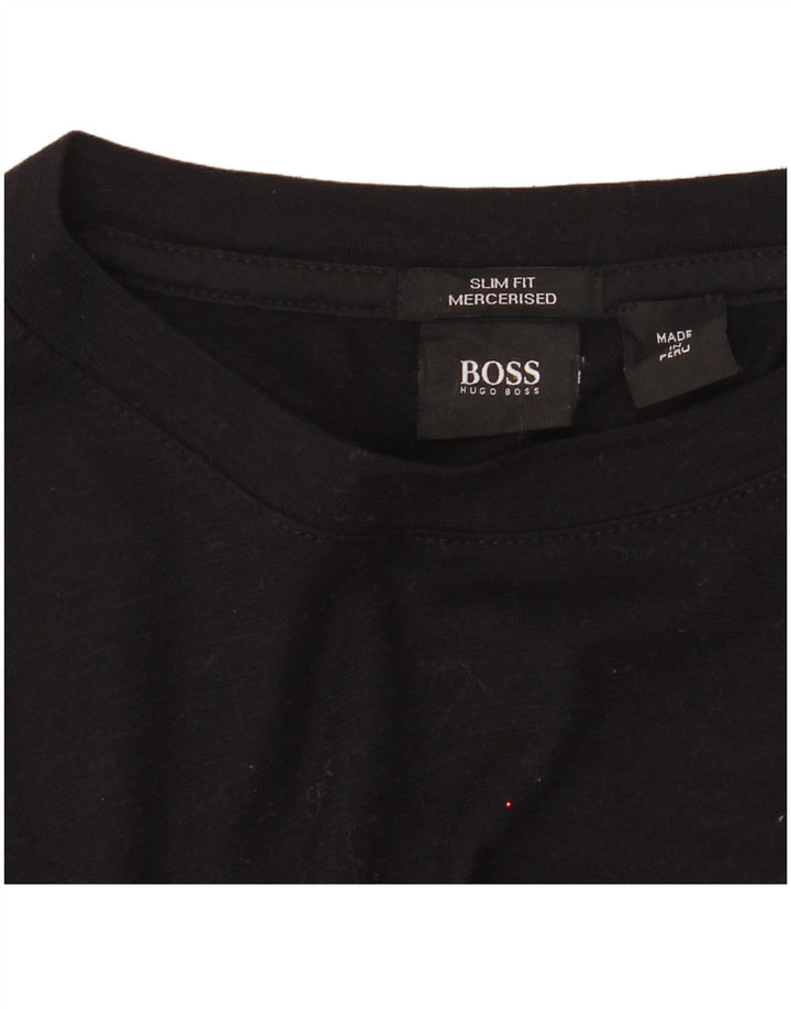 Hugo Boss Hombre | Top ajustado de manga larga Negro mediano