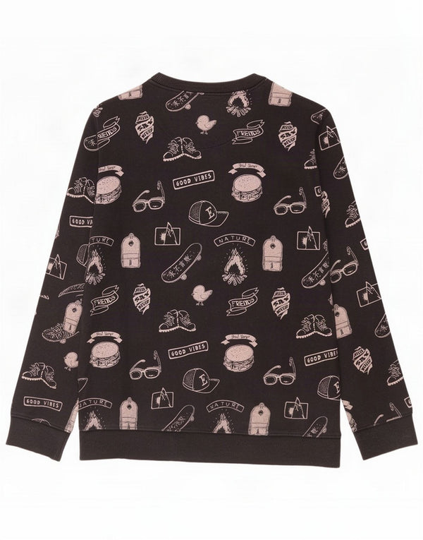 Zara Boys Abstract Pattern Graphic Sweatshirt Jumper 13-14 Years Black