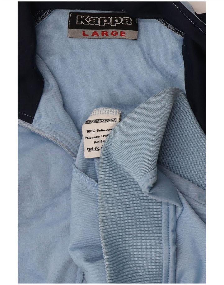 Kappa Mujer Chándal Top Chaqueta UK 40 Grande Azul Colorblock Poliéster