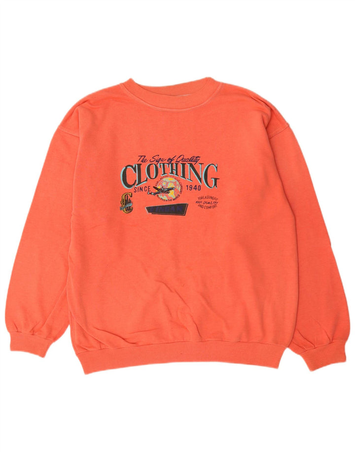 Vingar - Sudadera con gráfico para hombre, jersey grande de algodón naranja
