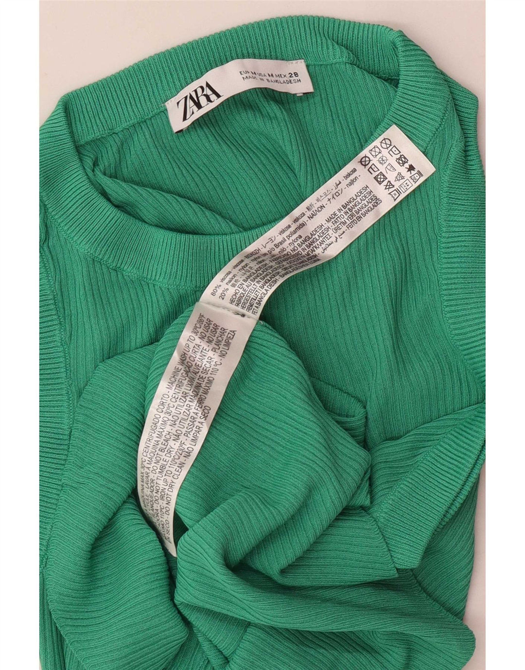 Zara Mujer Chaleco Top UK 42 Viscosa Verde Medio