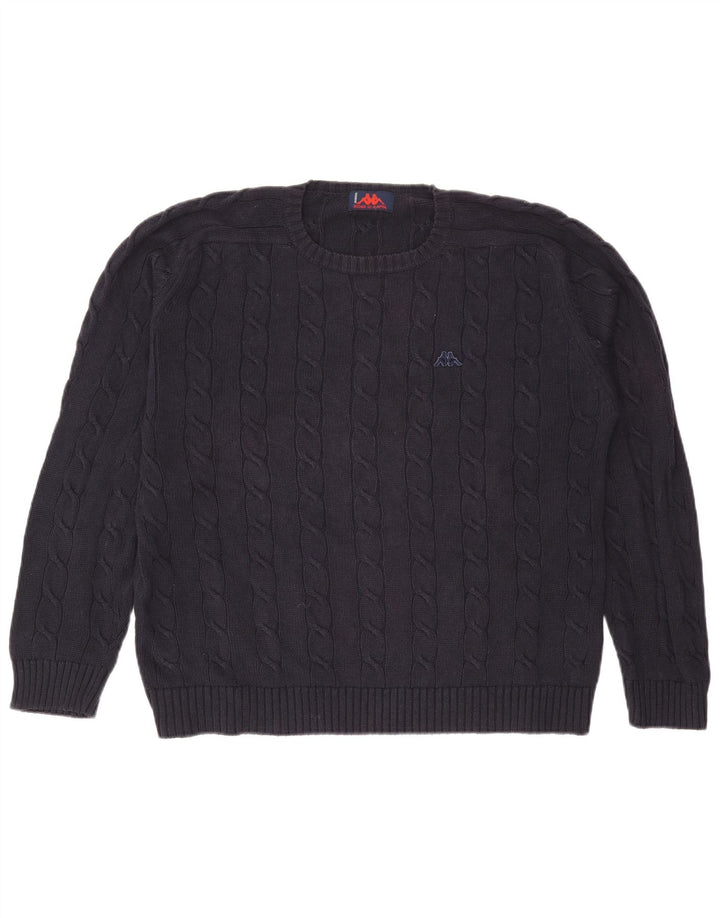 Kappa Hombre Jersey De Cuello Redondo Jersey De Algodón Azul Marino Mediano