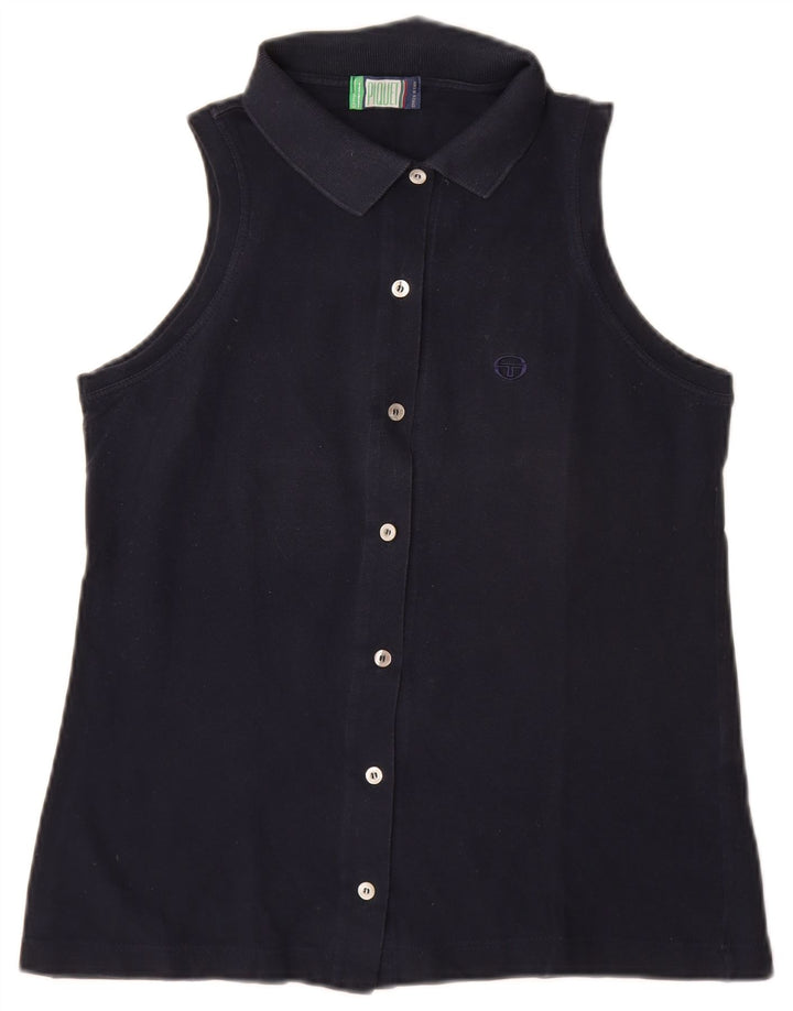 Sergio Tacchini Blusa sin mangas para mujer UK 12 Medium Azul marino