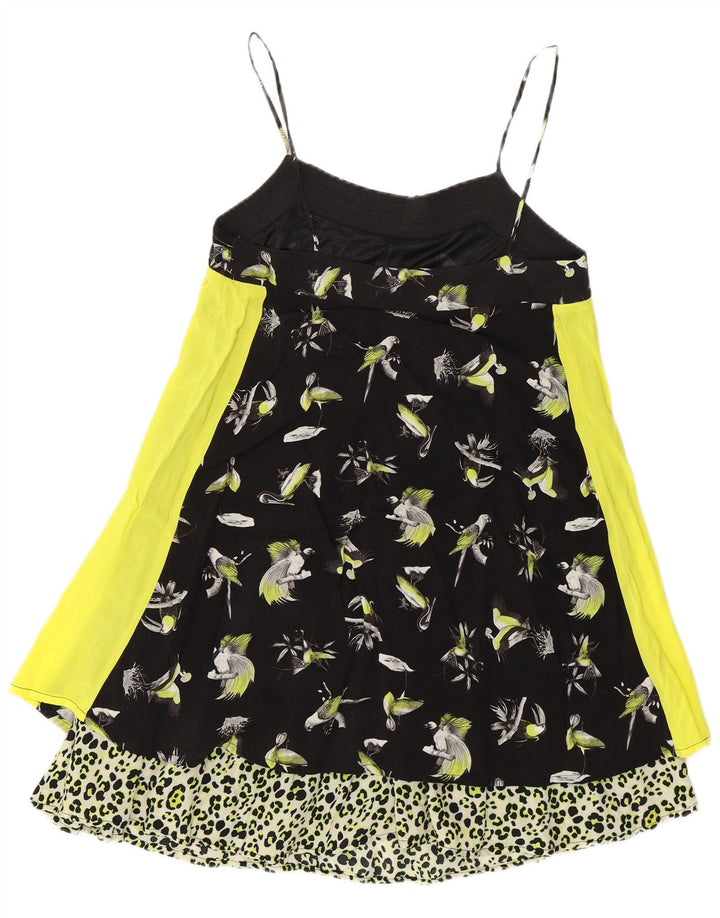 Zara Vestido lencero con estampado abstracto para mujer UK 8 Small Multicolor