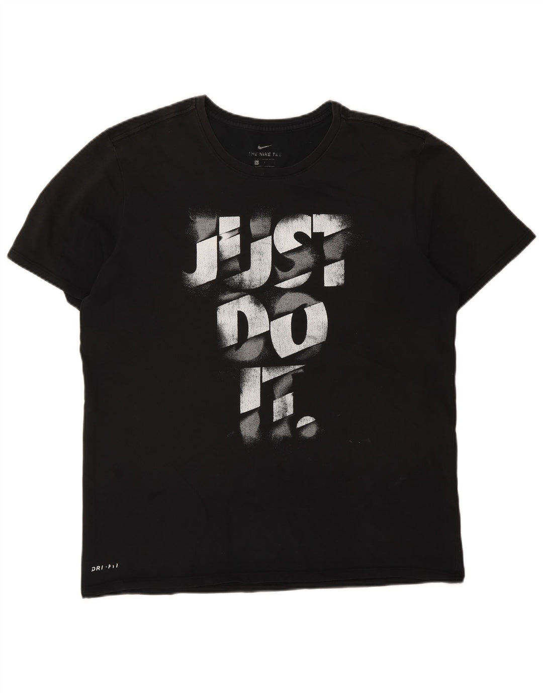 NIKE Camiseta gráfica Dri Fit para hombre, talla grande, algodón negro