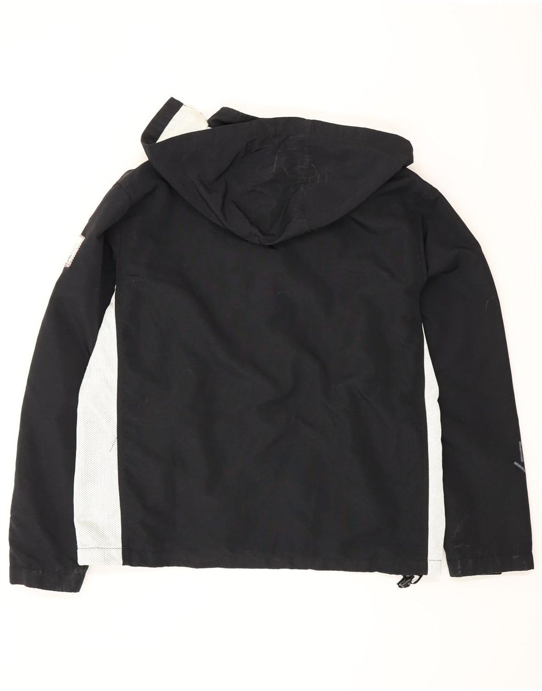 Murphy & Nye Chaqueta impermeable con capucha y gráfico para hombre UK 36 Small Black Colourblock