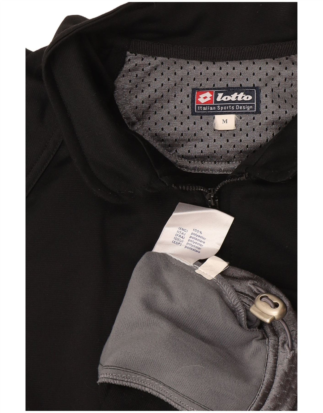 LOTTO Chaqueta superior de chándal para hombre Poliéster color block mediano negro