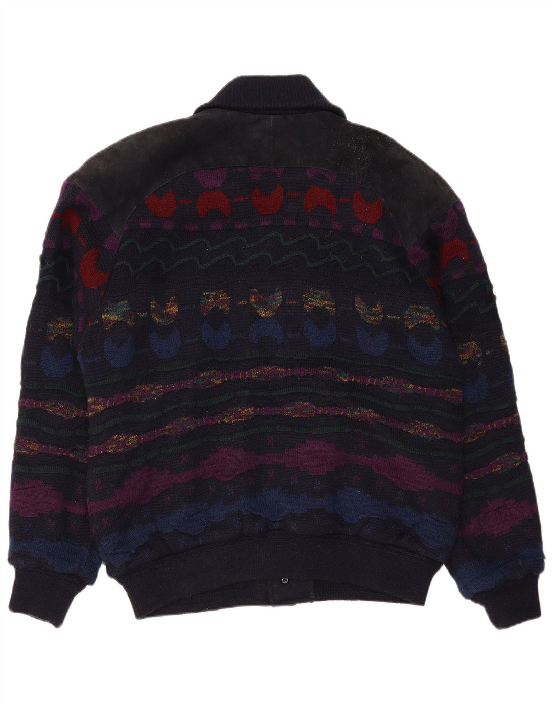 C&A Suéter tipo cárdigan para hombre IT 48/50 Acrílico a rayas azul marino mediano
