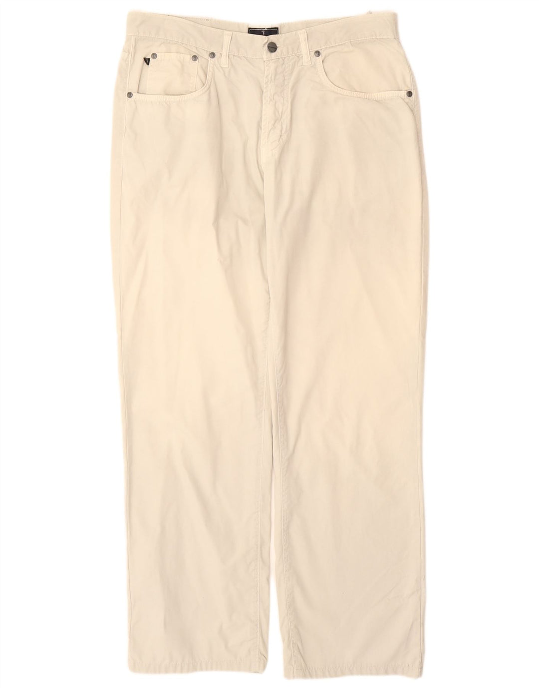 TRUSSARDI Pantalones rectos informales para hombre W35 L30 Algodón blanco
