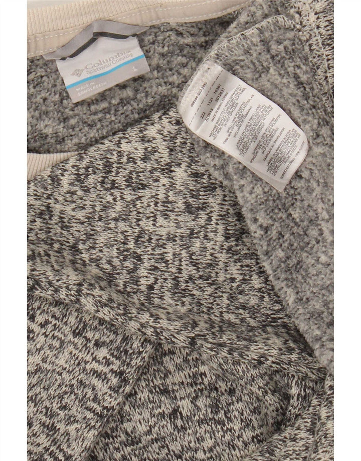 Columbia Top de mujer de manga larga UK 46 Poliéster moteado gris grande