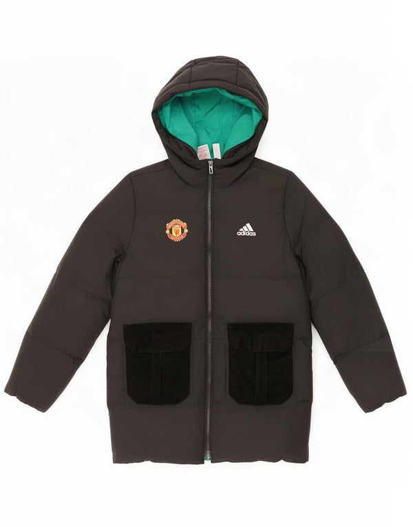 Adidas Boys Manchester United Abrigo acolchado con capucha y gráfico 11-12 años Negro
