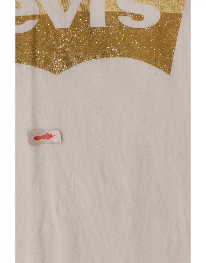 Levi's - Camiseta gráfica para mujer, talla 40, talla mediana, color blanco