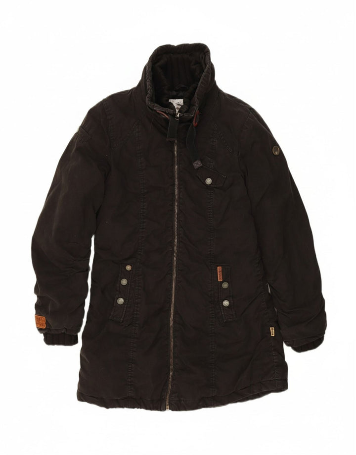 KHUJO Womens Windbreaker Coat UK 16 Large Black Cotton
