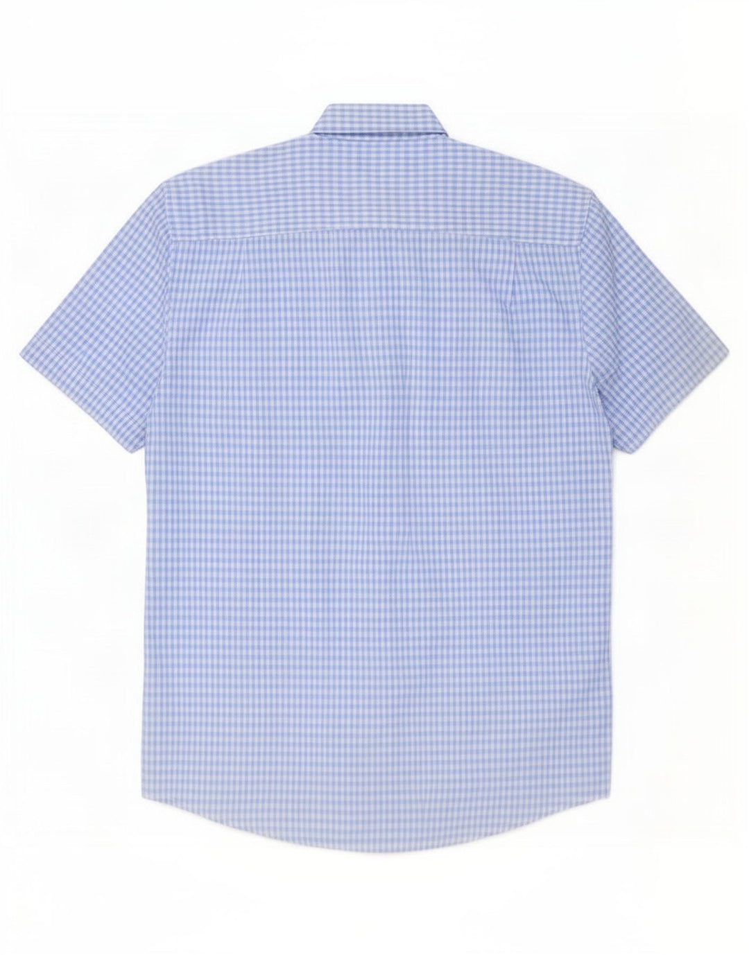 Camisa Pierre Cardin Hombre Manga Corta Regular Fit Cuadros Azul Medio