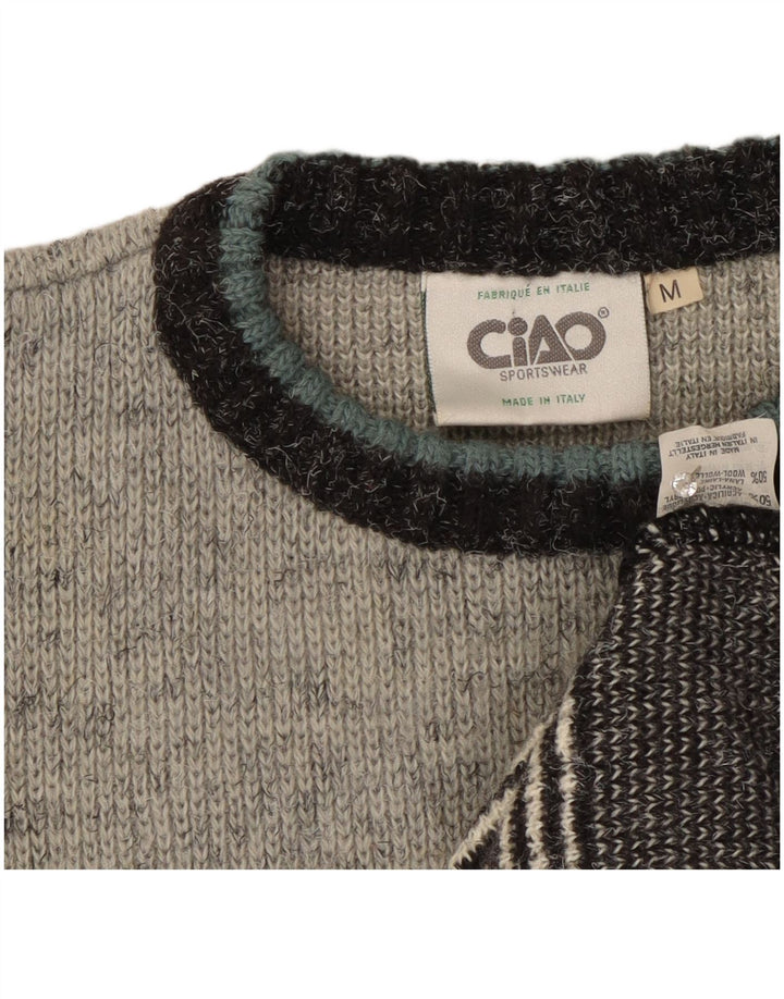 Ciao Hombre Jersey Con Cuello Redondo Acrílico Color Block Gris Medio