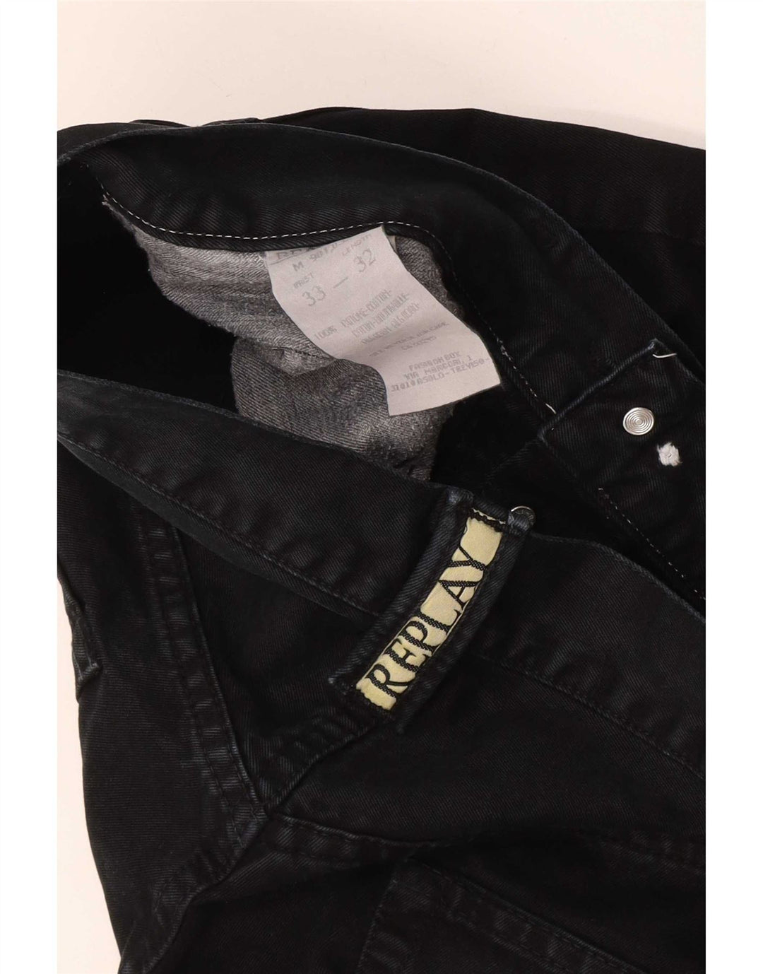 Replay Vaqueros rectos para hombre W33 L32 Algodón negro