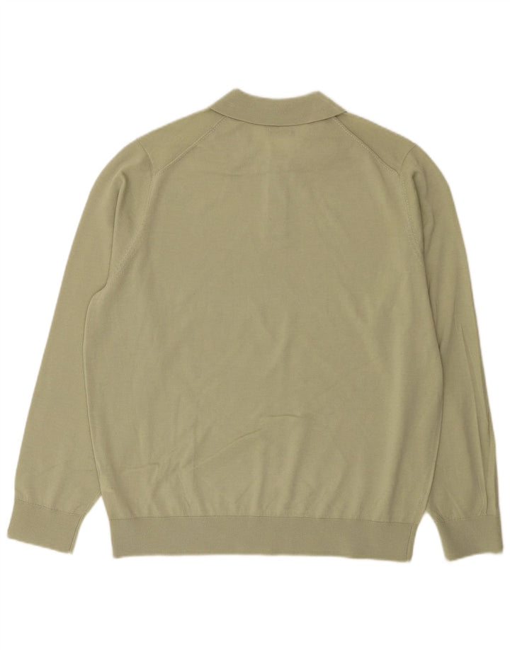Jersey Massimo Dutti Hombre Cuello Polo Jersey XL Lana Verde