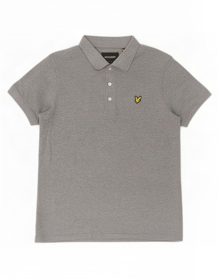 Lyle & Scott Polo para hombre de algodón gris grande