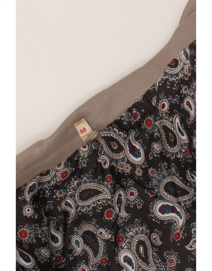 Vintage mujer chaqueta de cuero Reino Unido 14 marrón medio