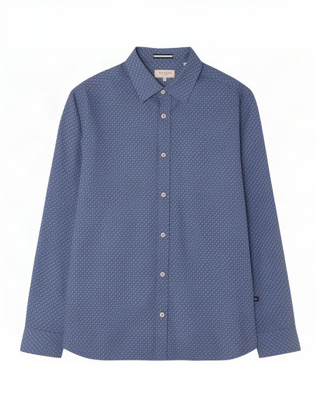 Ted Baker Camisa para hombre Talla 3 Algodón de pata de gallo azul mediano