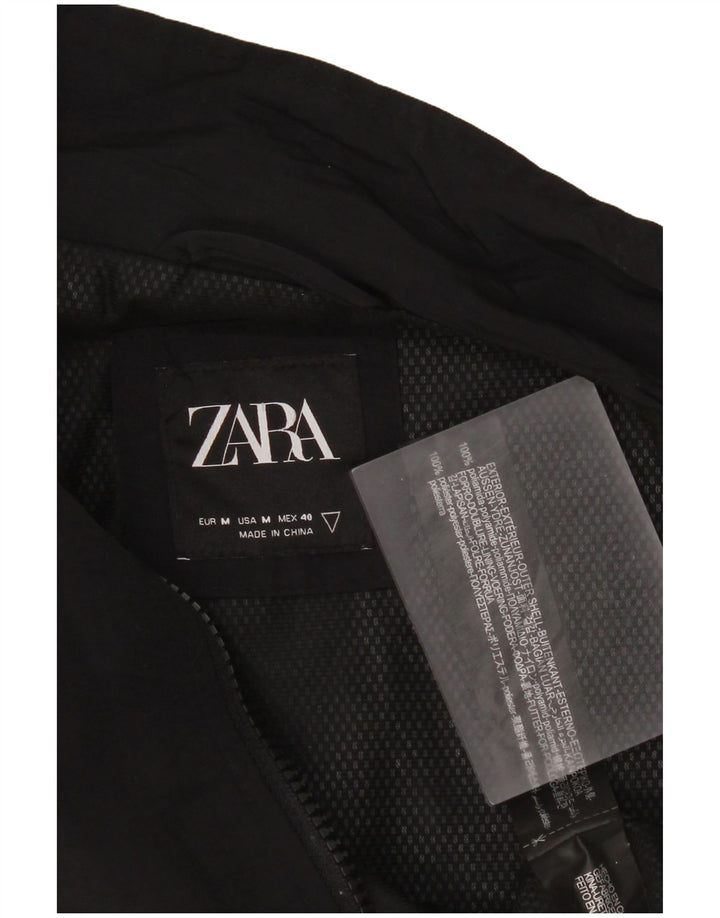 Zara Hombre Cazadora Bomber ES 38 Mediana Poliamida Negra