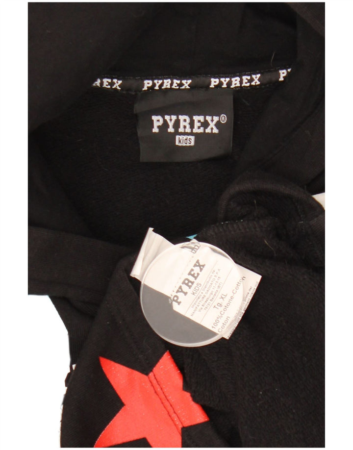PYREX Jersey con capucha para niña con gráfico corto 11-12 años XL Negro Geométrico