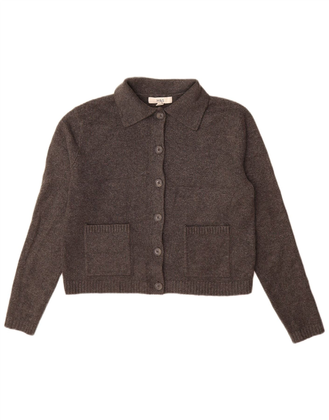 Marks & Spencer - Cárdigan para mujer, talla 10, poliéster gris pequeño
